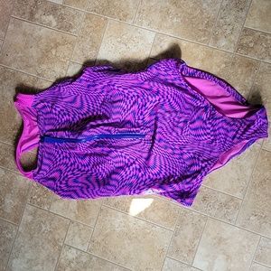 Fabletics pink and blue zip up swim suit size 1x-2x